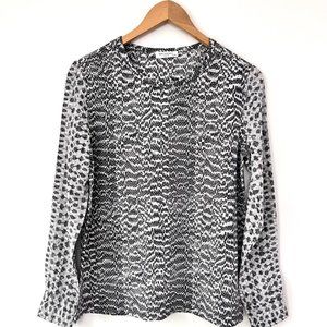 Equipment Femme Womens Signature Silk Long Sleeve Blouse Animal Print